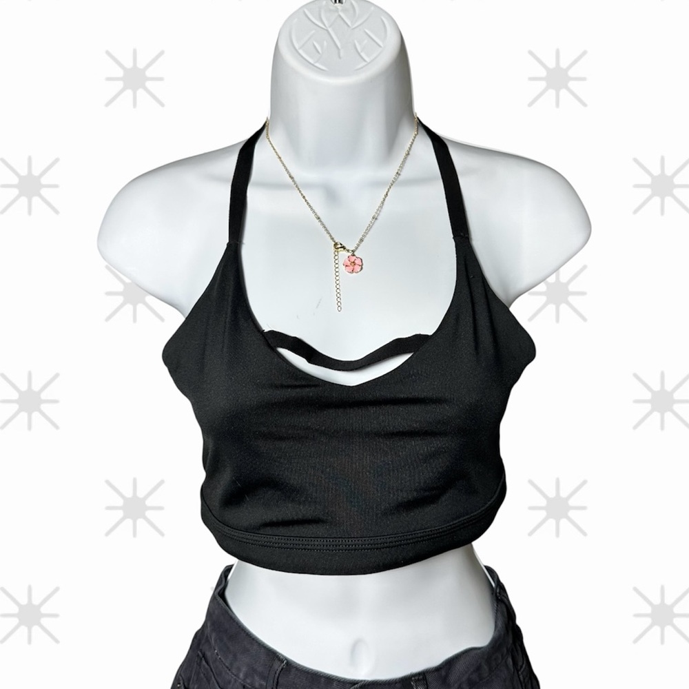Nike Black Strappy Sports Bra Size Latge Crop Top Activewear Gym Yoga Fitness